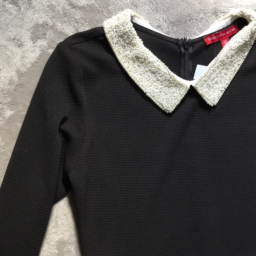 Saks Fifth Avenue Peter Pan Pearl Collar Dress - Picture 3 of 5